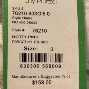 NWT Strapless Lilly Pulitzer Dress Size 0